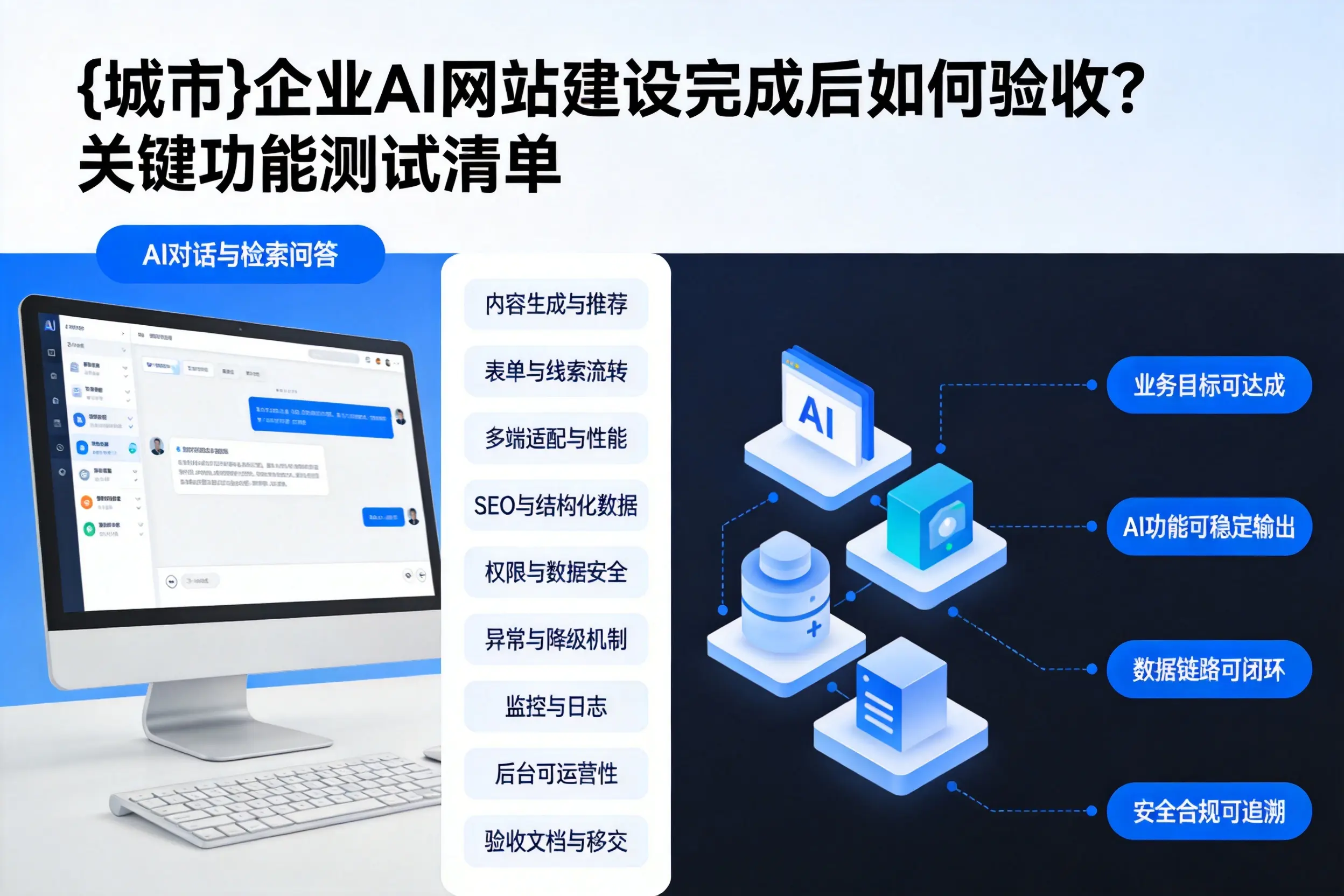 唐山企业AI网站建设完成后如何验收?关键功能测试清单