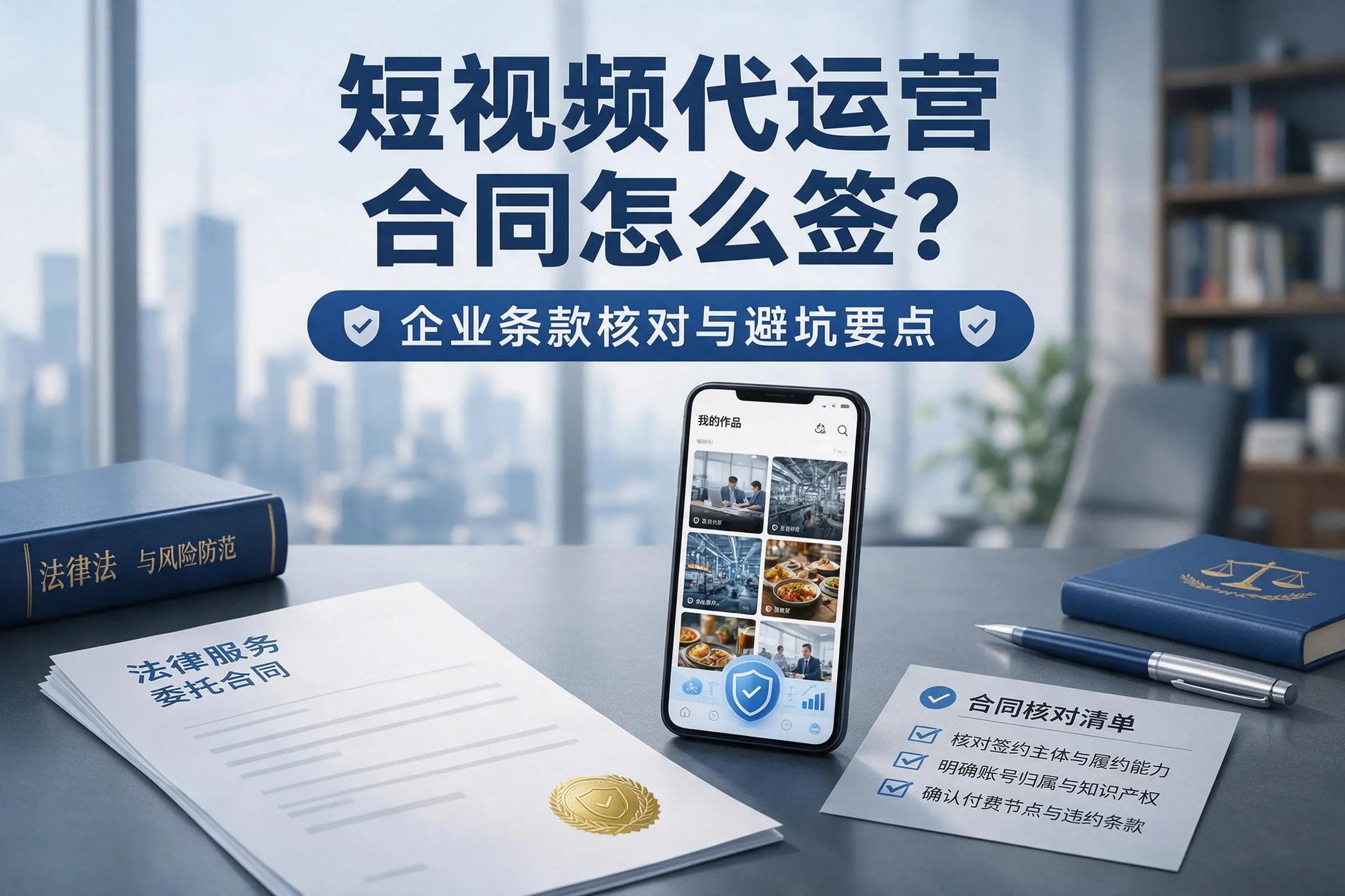 短视频代运营合同怎么签?唐山企业条款核对与避坑要点