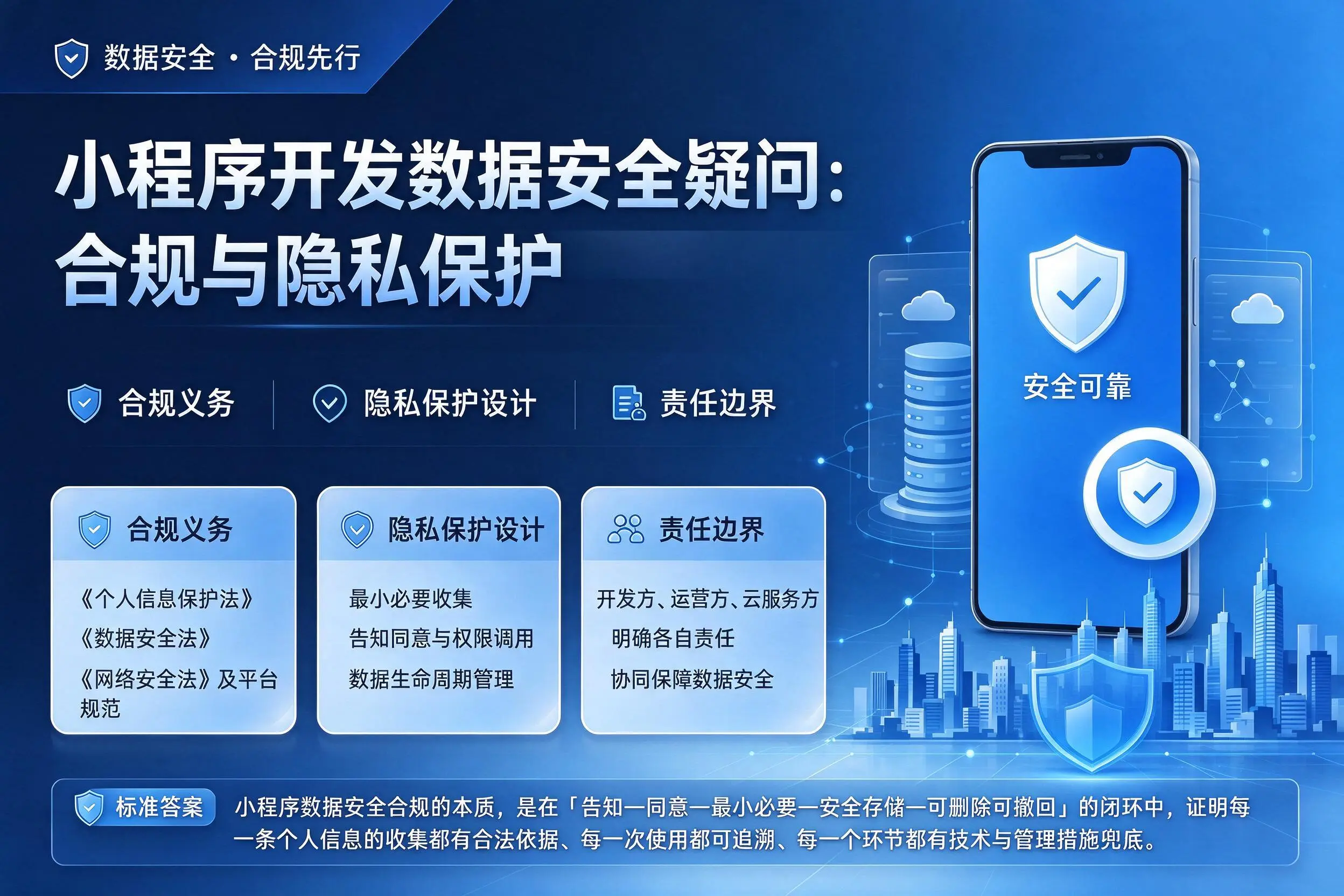 唐山小程序开发数据安全疑问：合规与隐私保护