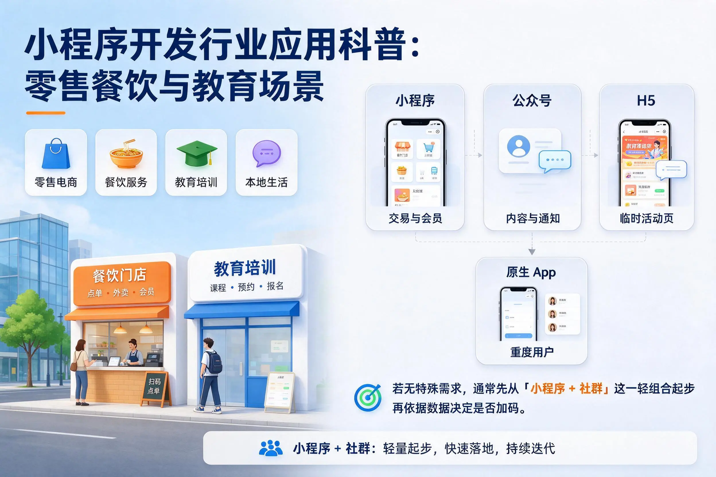 唐山小程序开发行业应用科普：零售餐饮与教育场景