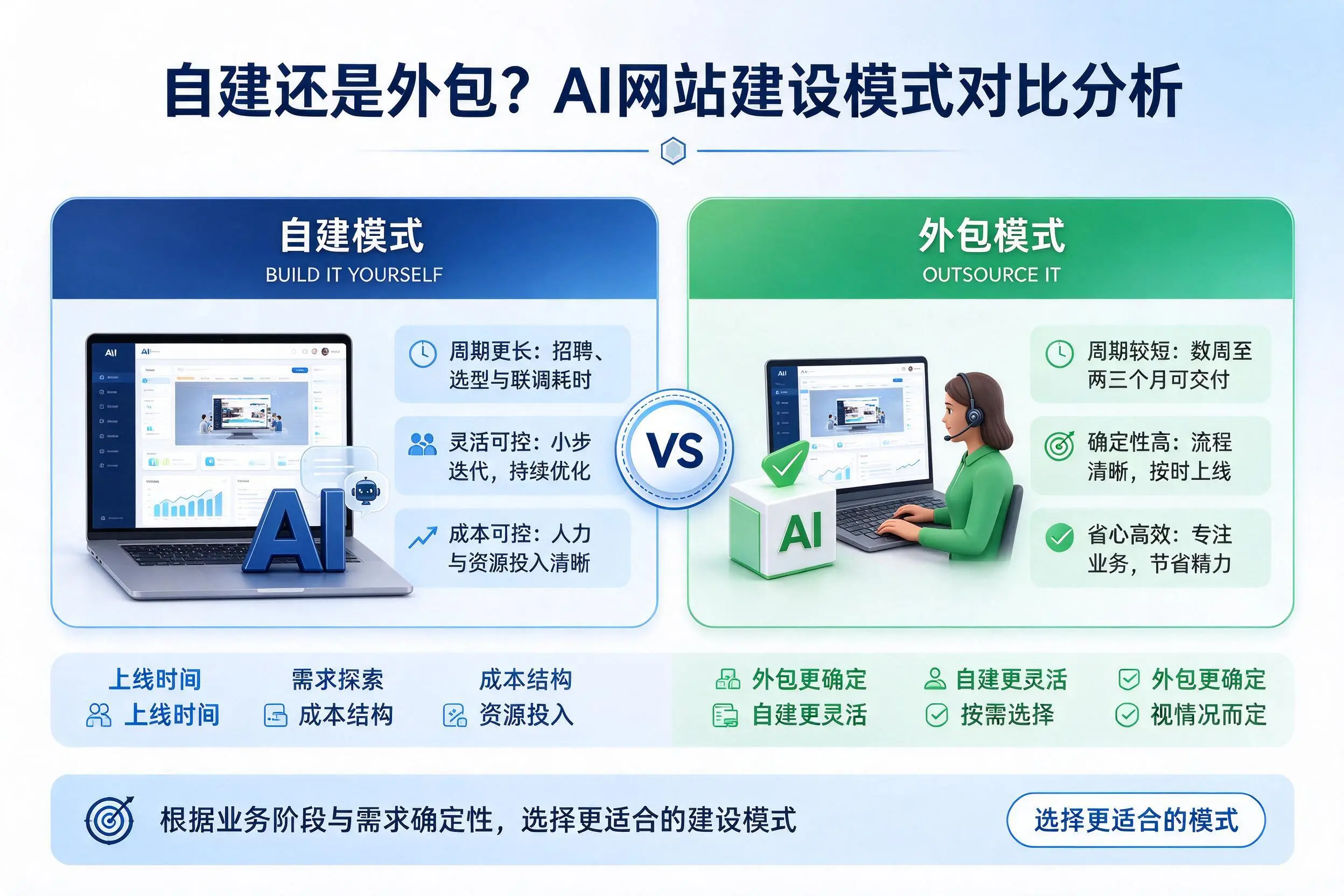 自建还是外包？唐山AI网站建设模式对比分析